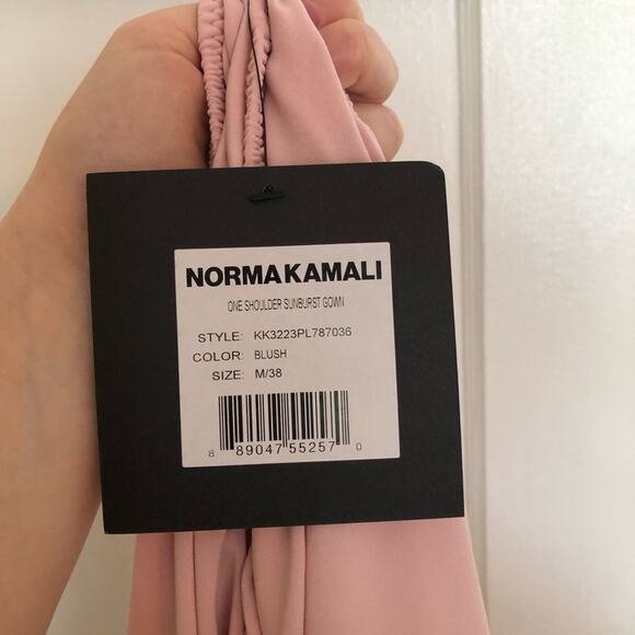 NEW NWT Norma Kamali Pink One Shoulder Cut Out Sunburst Gown - Picture 4 of 5